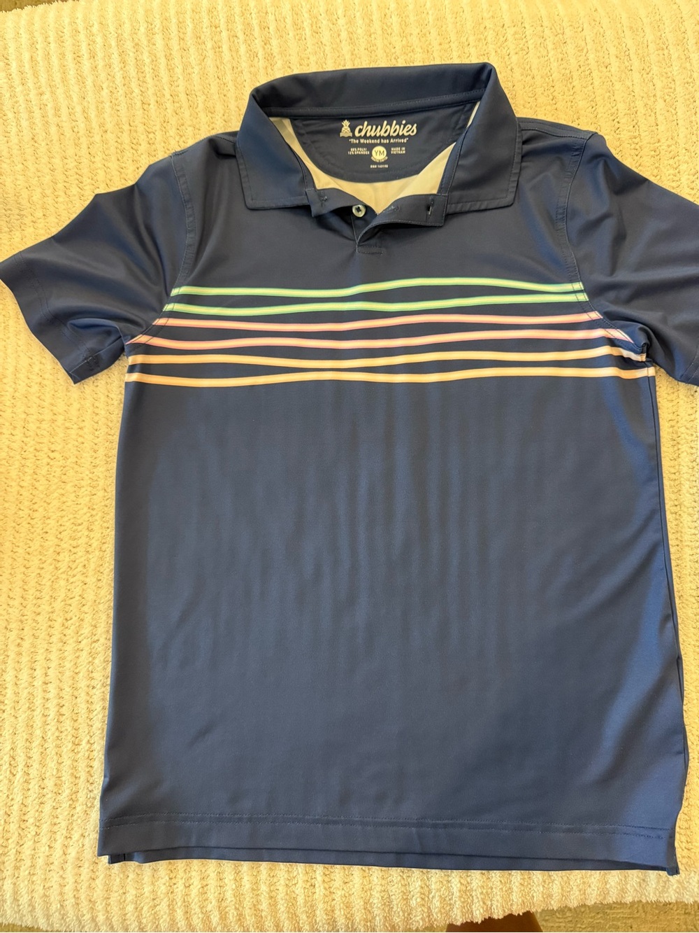Chubbies Navy Blue Youth Top with White Logo Print
